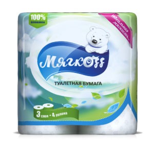 Владимир — Туалетная бумага  «Мягкоff» белая оптом.