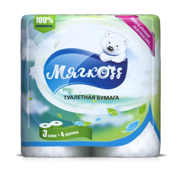 Владимир — Туалетная бумага  «Мягкоff» белая оптом.