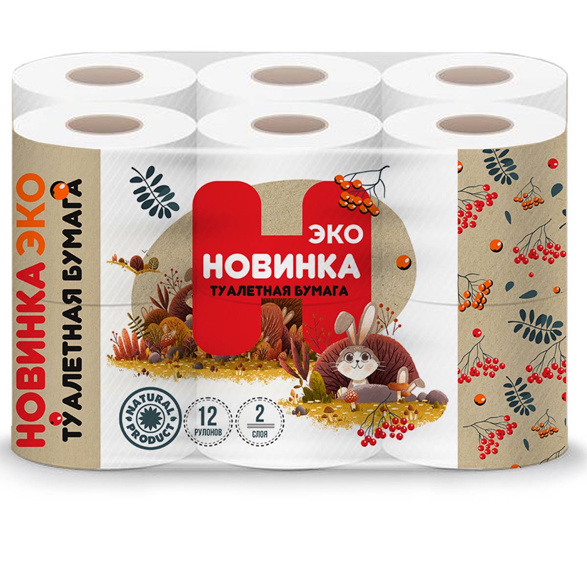 Владимир — Туалетная бумага  «Новинка ЭКО» 2 слоя белая оптом.