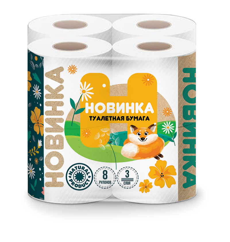Владимир — Туалетная бумага  «Новинка» 3 слоя белая оптом.