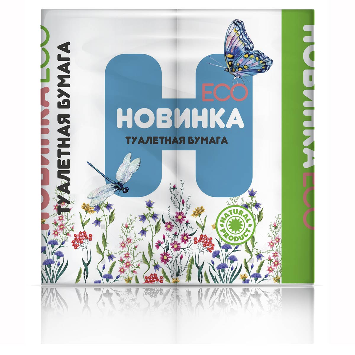 Владимир — Туалетная бумага  «Новинка ЭКО» 4Р 2 слоя белая оптом.
