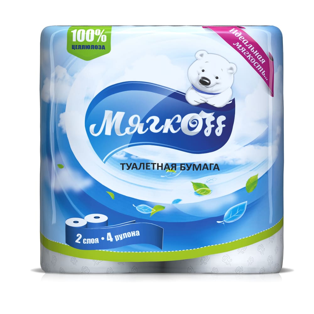 Владимир — Туалетная бумага  «Мягкоff» белая оптом.